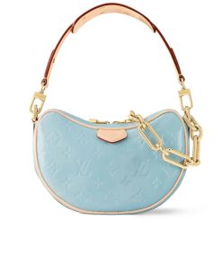Louis Vuitton Croissant Pm Bag Monogram Vernis Leather Sky Blue 25Cm M24021
