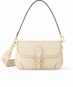 Louis Vuitton Diane Monogram Empreinte Leather Crème Beige 18Cm M46388