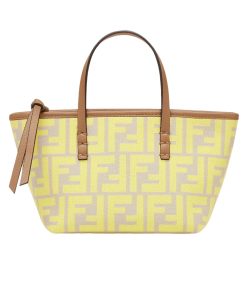 Fendi Roll Mini Ff Jacquard Mini Bag Yellow 17Cm 8Bs096Aovjf1Pio