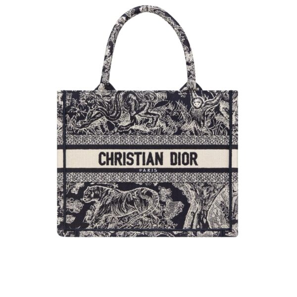 Dior Small Book Tote Reverse Embroidery Blue 26Cm M1265Zrgo M35I