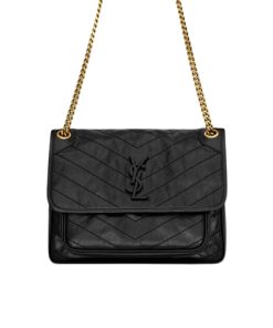 Saint Laurent Niki Medium In Vintage Leather Black Noir 28Cm 6331580En071000