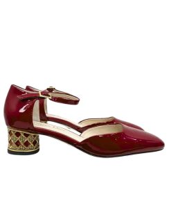 Dior Mary Jane Pumps With Metal Heel Burgundy