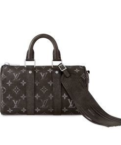 Louis Vuitton Keepall Bandoulière 25 Bag Monogram Brushed Cowhide Black 25Cm M11595