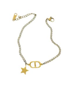 Dior Cd Logo Rhinestone Letter Bracelet