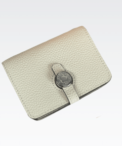 Hermes Dogon Duo Mini Wallet White