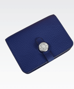Hermes Dogon Duo Mini Wallet Blue