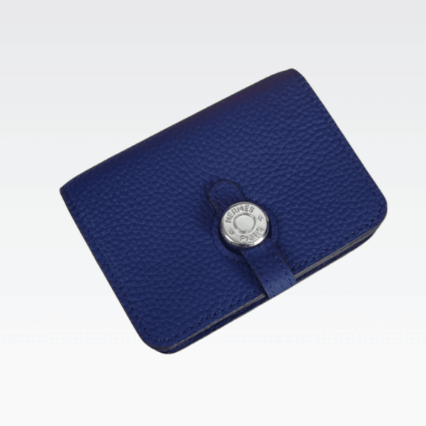 Hermes Dogon Duo Mini Wallet Blue