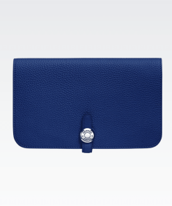 Hermes Dogon Duo Long Wallet Dark Blue