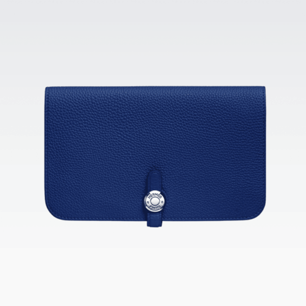 Hermes Dogon Duo Long Wallet Dark Blue