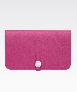 Hermes Dogon Duo Long Wallet Dark Pink