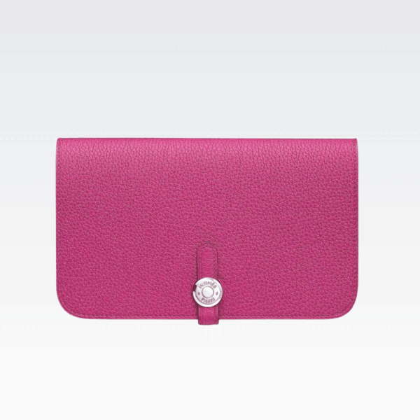 Hermes Dogon Duo Long Wallet Dark Pink
