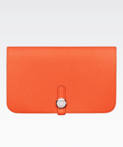 Hermes Dogon Duo Long Wallet Orange