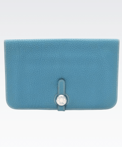 Hermes Dogon Duo Long Wallet Blue