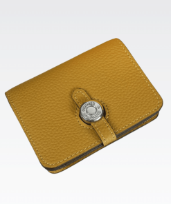 Hermes Dogon Duo Mini Wallet Dark Yellow