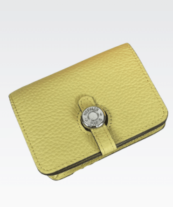 Hermes Dogon Duo Mini Wallet Lemon Yellow