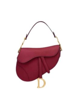 Dior Saddle Bag Grained Calfskin Red 25.5Cm