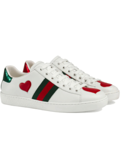 Gucci Wmns Ace Low Heart White 435638 A38M0 9074