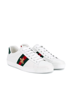 Gucci Ace Embroidered Sneaker Bee White