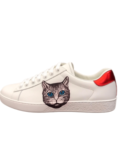 Gucci Ace Embroidered Sneaker Cat White