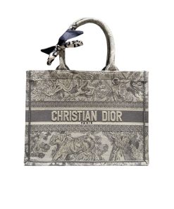 Dior Medium Embroidered Dioriviera Grey Canvas 36Cm Nappugbba396951W