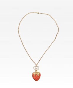 Gucci Gg Red Crystal Necklace