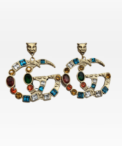 Gucci Gg Crystal In Gold Earrings