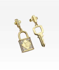 Louis Vuitton Gold Lock And Key Earrings