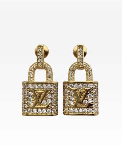 Louis Vuitton Gold Padlock Earrings
