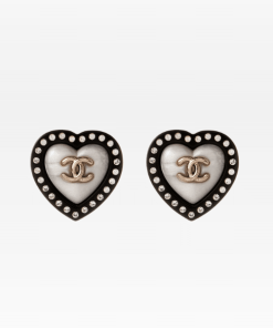 Chanel Cc Heart Earrings