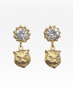 Gucci Tiger Head Gold Earrings