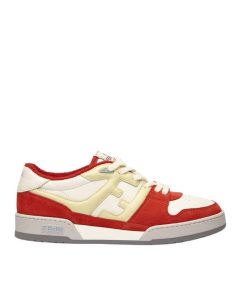 Fendi Match Suede Low Tops White And Red 7E1493Ai1Nf1H1D