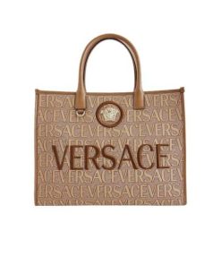 Versace Allover Large Tote Bag Brown 39Cm 1004741 1A08199 Dtu Unica 2N24V