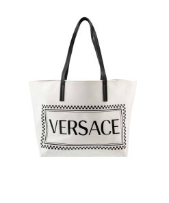 Versace Canvas Logo Tote Bag White 36Cm