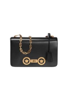 Versace Metal Medusa Head Shoulder Bag Black 24Cm