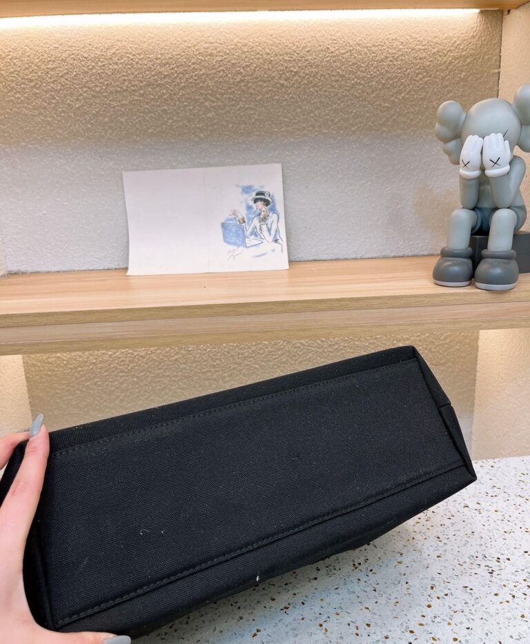 Versace Canvas Logo Tote Bag Black 36Cm - Image 5