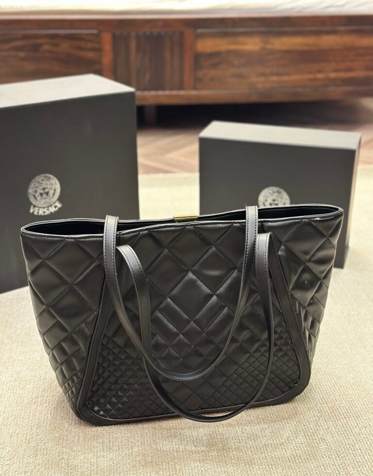 Versace Greca Goddess Large Tote Bag Black 35Cm 1011570 1A08569 1B00V - Image 4