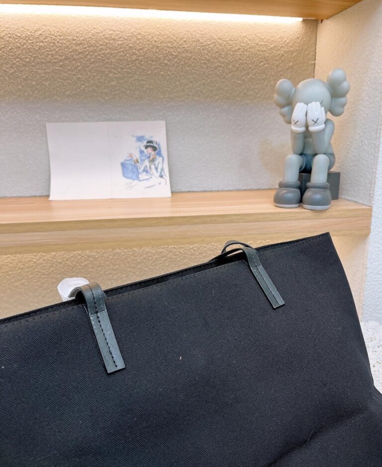 Versace Canvas Logo Tote Bag Black 36Cm - Image 8