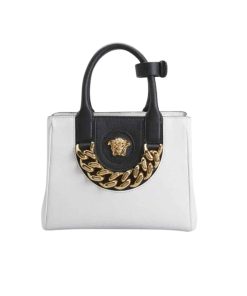 Versace La Medusa Small Chain Tote Bag White 25Cm