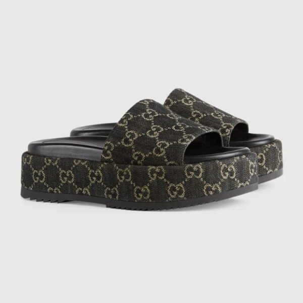 Gucci Women's Platform Slide Sandal Black 623212
