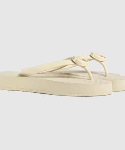 Gucci Women'S Chevron Thong White 655463 J8710 9022