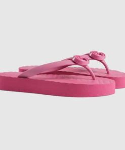 Gucci Women's Chevron Thong Pink 655463 J8710 5609