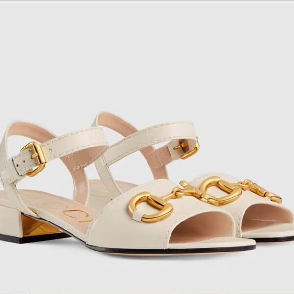 Gucci Women'S Sandal With Horsebit White 655413 Bko00 9022