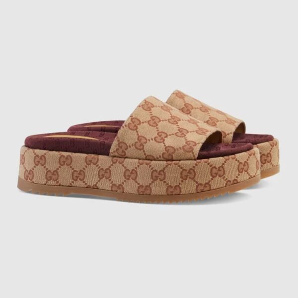 Gucci Women's Original Gg Slide Sandal Brick Red 573018 Kqw00 8366