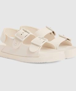 Gucci Women's Sandal With Mini Double G White 660243 J8700 9050