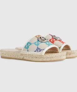 Gucci Women'S Gg Espadrille Slides 678037 Uft70 8470