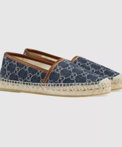 Gucci Women'S Jacquard Espadrille Dark Blue 580877 2Kq50 4462