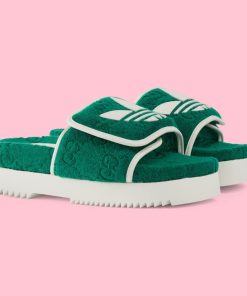 Gucci X Adidas Women'S Gg Platform Sandal Green 702398 Uu010 3171
