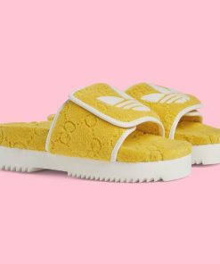 Gucci X Adidas Women'S Gg Platform Sandal Yellow 702398 Uu010 7171