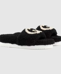 Gucci Women'S Slide Sandal With Interlocking G Black 646225 D0L00 1046