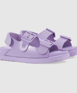 Gucci Women'S Sandal With Mini Double G Light Purple 660243 J8700 5306